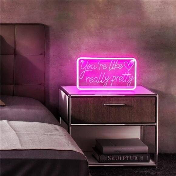 Pink neon sign wall decor LED light aesthetic room sign for teen girls bedroom - Picture 6 of 7